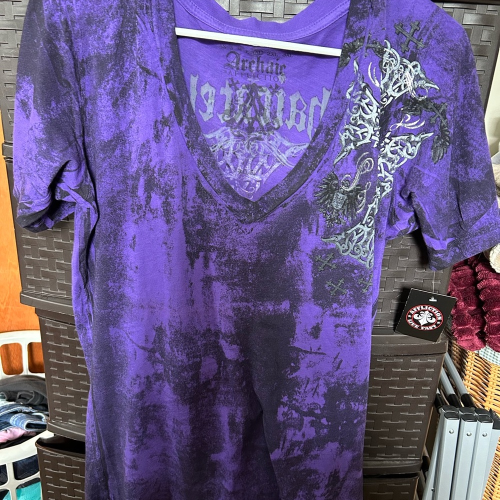 Affliction Archaic Purple Graphic Tee